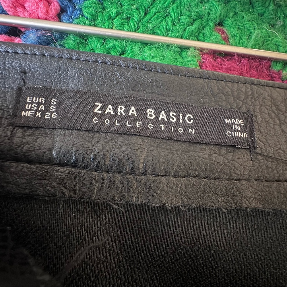 ZARA Black Leather Skirt Size S - Picture 8 of 9